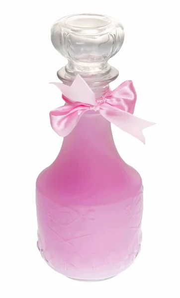 Roze glazen fles — Stockfoto