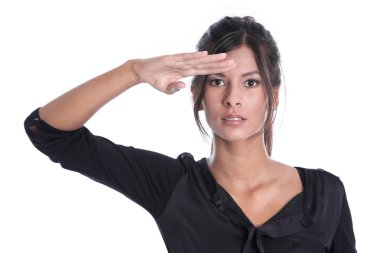 güzel esmer kadına bakarak