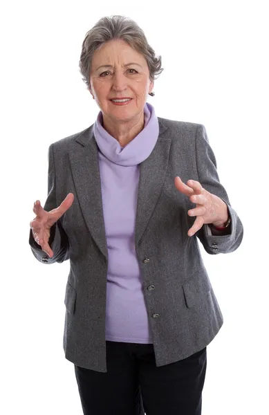 Old woman frowning in pain — Stock Photo, Image