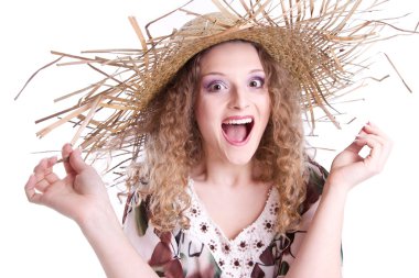 Hasır Şapkalı kadın yaz