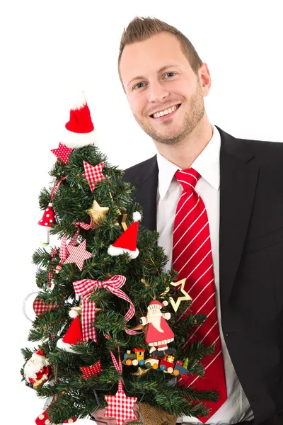 Manager mit Weihnachtsbaum — Stockfoto