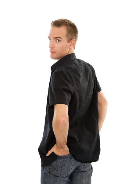 Man in black shirt — Stock Photo, Image