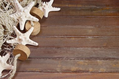 Deniz yıldızı ile deniz arka plan