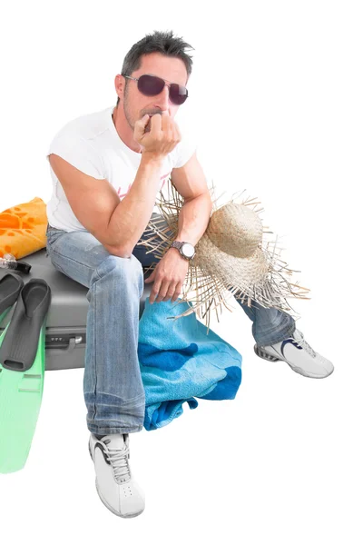 Hombre esperando en el aeropuerto — Foto de Stock