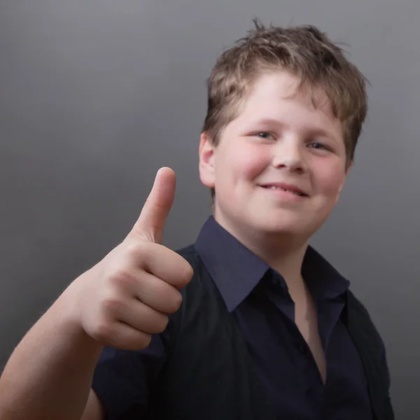 Boy thumbs up — Stock Photo, Image