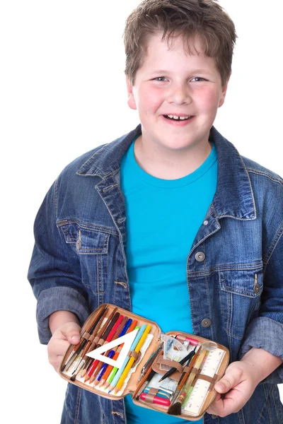 Niño de escuela feliz —  Fotos de Stock