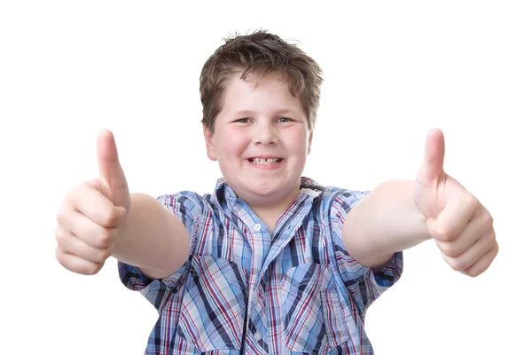 Boy thumbs up — Stock Photo, Image