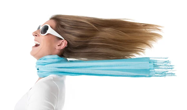 Vlasy ve větru — Stock fotografie