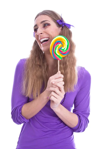 Girl with lollipop — Stock Photo, Image