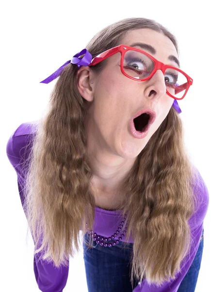 Naughty girl with glasses — Stock Photo, Image