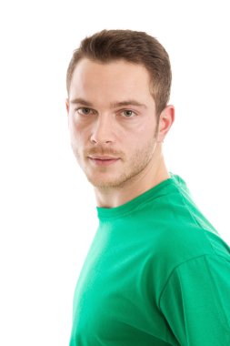 Man with green t-shirt clipart