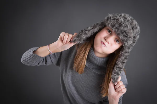 Barn som gör ansikten — Stockfoto