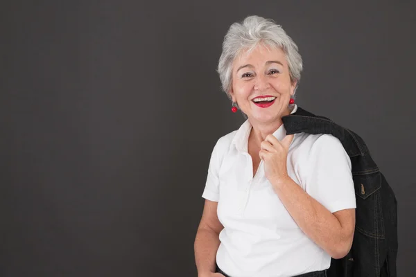 Senhora sénior feliz — Fotografia de Stock