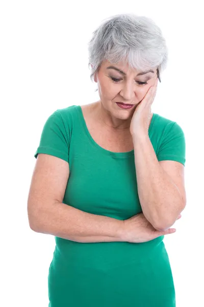 Mujer anciana preocupada — Foto de Stock