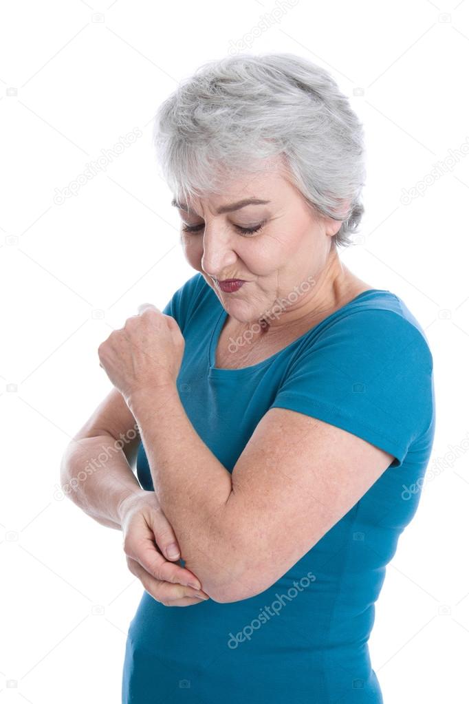 Mature woman has joint pain