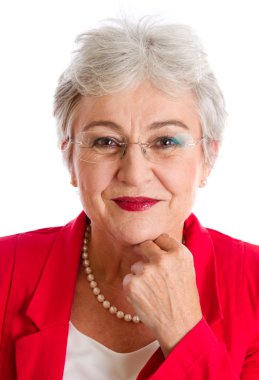 ciddi yaşlı kadın