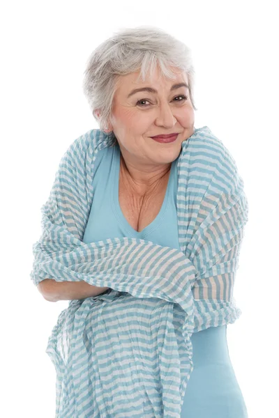Starsza kobieta czuje — Zdjęcie stockowe