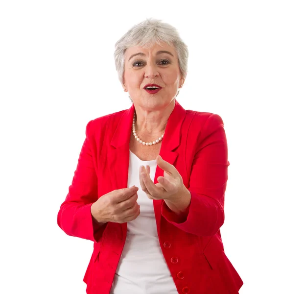 Mujer con pelo gris — Foto de Stock