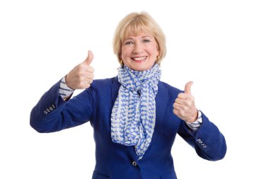 mutlu yaşlı kadın