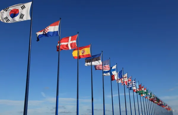 Internationale Flaggen Stockfoto