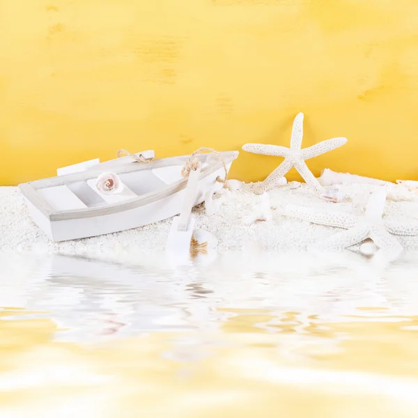 Wooden toy boat — Stock Photo, Image