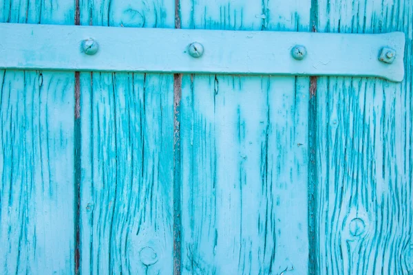 Painted wooden gate in turquoise — Stock Photo, Image