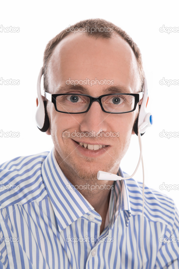 Man call center worker