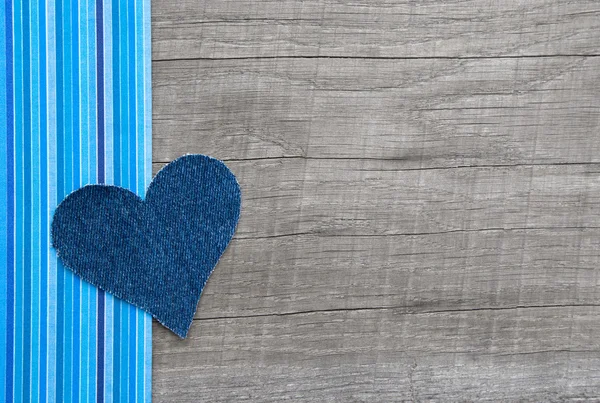 Denim corazón azul — Foto de Stock