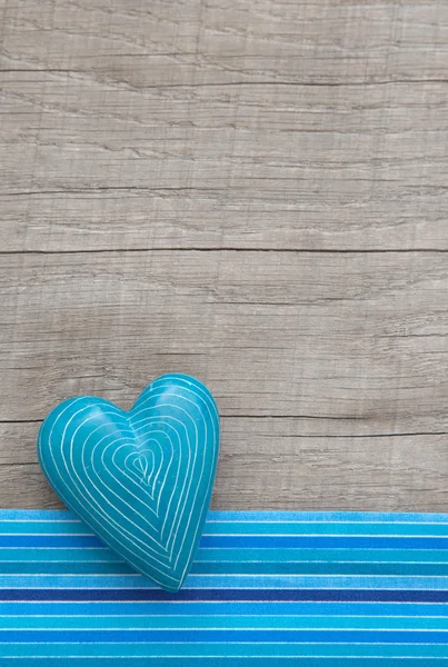 Blue heart wooden background — Stock Photo, Image