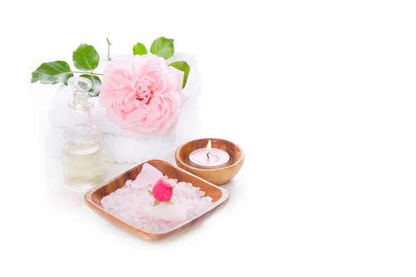 Spa ingesteld met rose — Stockfoto