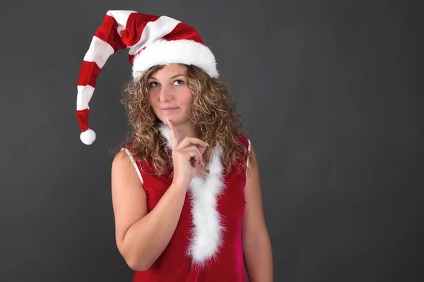 Nadenkend Kerstmis vrouw — Stockfoto