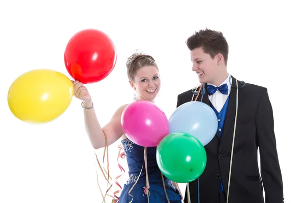 Jeune couple isolé - le prince et la princesse sur le carnaval — Stockfoto