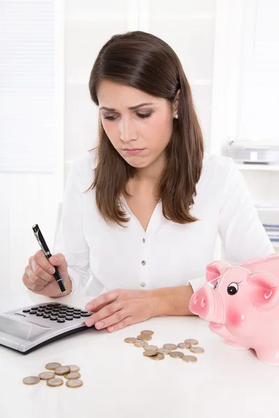 Young woman or teenager with money problems - concept for liabil Royalty Free Stock Photos