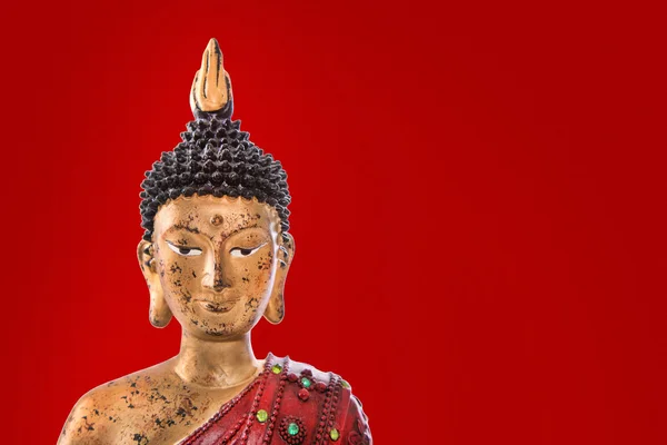 Kırmızı Buda heykelcik — Stok fotoğraf