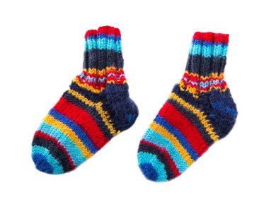 Ізольована барвисті шкарпетки в'язані