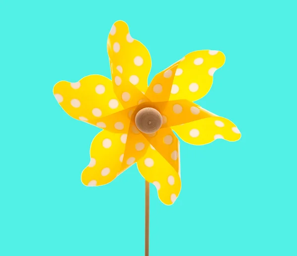 Isolierte gelbe Windmühle - Sommergefühle — Stockfoto