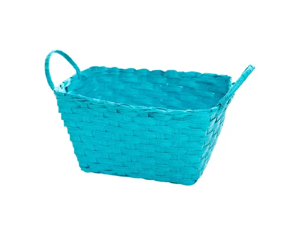 Panier isolé turquoise sur fond blanc — Photo