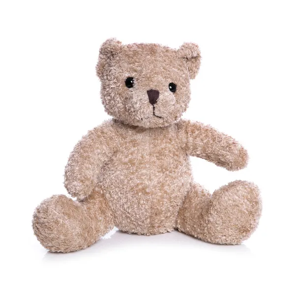 Geïsoleerde oude teddy bear Rechtenvrije Stockfoto's