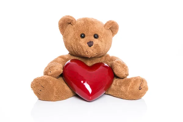 alimentar llegar dividir Corazón de oso de peluche fotos de stock, imágenes de Corazón de oso de  peluche sin royalties | Depositphotos