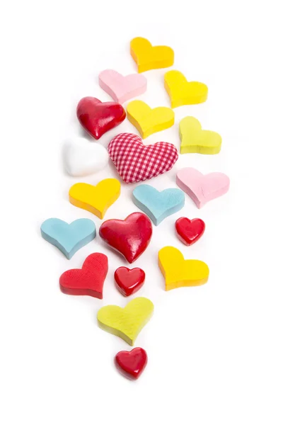 Corazones aislados de diferentes colores — Foto de Stock