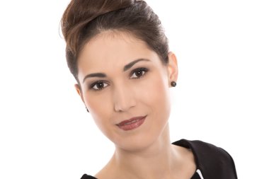 güzel bir iş kadını izole yüzü.