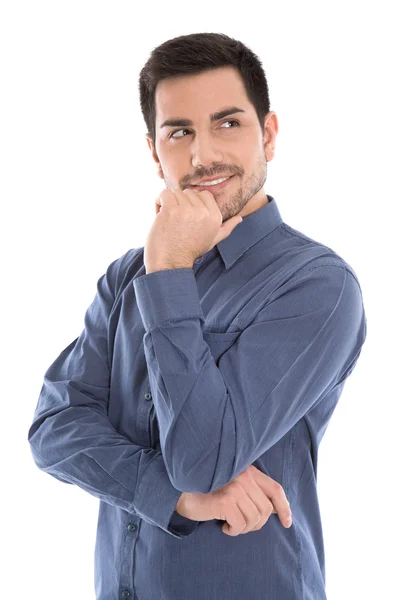 Feliz joven empresario - retrato aislado sobre fondo blanco . — Foto de Stock