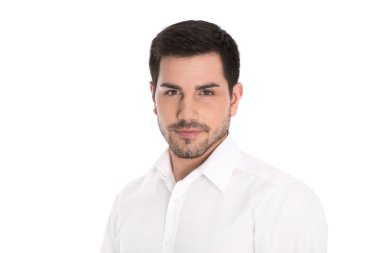 beyaz izole başarılı cazip iş adamı portresi