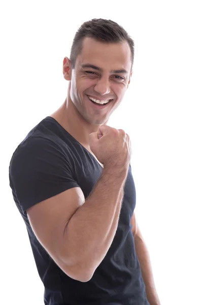 Attractive isolated man with muscles. — Stock Photo, Image