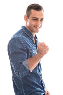 yakışıklı izole karışık ırk adamın yüzü.