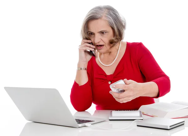 Retrato de un negocio de mayor edad nervioso, emocionado y preocupado —  Fotos de Stock