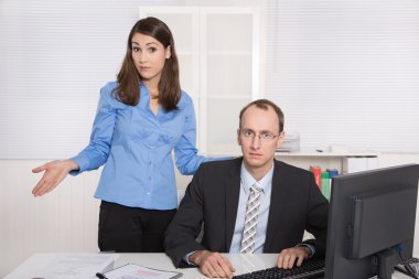 Gossip and harassment under business people on workplace - criti