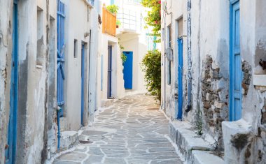 Kiklad mimari. Onun ty binalarla Yunan Adası