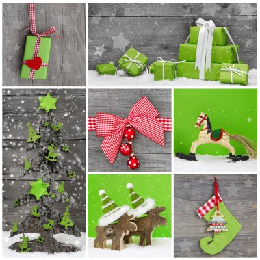 neşeli Noel tebrik kartı. Noel Dekorasyon kırmızı, beyaz ve