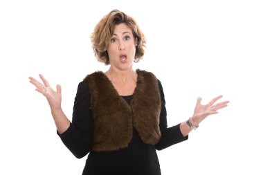 Furious shocked and crying isolated middle aged business woman i clipart